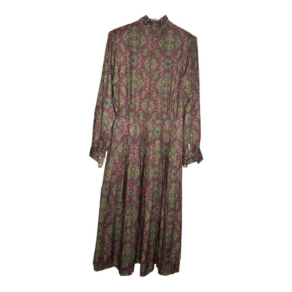 Vintage J.G Hook Purple Paisley A-Line Dress -Size 8